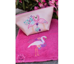 Stickserie - Flowery Flamingo